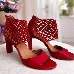 NIC+ZOE Red Open-Toe Heels